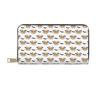 TZTTZT Süße Halloween Corgi Hund Fledermaus Geldbörse Frauen Leder Bifold Multi Card Wallet Damen Geldbörsen Lange Geldbörse
