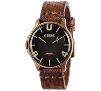 U-Boat Capsoil Darkmoon Herrenuhr Quarz mit braunem Design Lederband 45 MM IPB Bronze Schwarz 8467/A