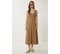 U-Kragen Midi-Kleid S