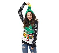 U LOOK UGLY TODAY Hässlicher Weihnachtspullover, Unisex Lustiger Chunky Fair Isle Gestrickter Festlicher Pullover für Party A Season's Star is Born L