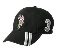 U.S. POLO ASSN. Concept One Unisex-Erwachsene Dad Hat, Embroidered Horse Logo Adjustable Adult Baseball Cap with Diagonal Accent Stripes Baseballkappe, Schwarz, Einheitsgröße