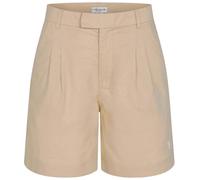 U.S. POLO ASSN. Damen Shorts (S-3XL) Leinen-Baumwoll-Mix, Reißverschluss, 4 Taschen P047 - Beige Weiss Größe L - Gr.L