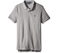 U.S. Polo Assn. Herren Poloshirt aus massivem Baumwoll-Piqué mit kleinem Pony Polohemd, Meliert, Grau