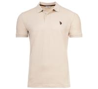 U.S. POLO ASSN. Herren Poloshirt - Carded Piquet, Logo-Stickerei, Baumwolle Beige S