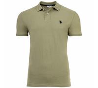 U.S. POLO ASSN. Herren Poloshirt - Carded Piquet, Logo-Stickerei, Baumwolle Dunkelgrün L