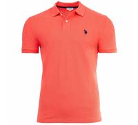 U.S. POLO ASSN. Herren Poloshirt - Carded Piquet, Logo-Stickerei, Baumwolle Orange M