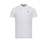 U.S. POLO ASSN. Herren Poloshirt (S-3XL) Basic Kurzarm Pique Polohemd P001 - Weiss-Navy Größe XL - Gr. XL