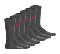 U.S. POLO ASSN. Herren Socken, 6er Pack - Business-Socken, Logo, Baumwoll-Mix Anthrazit Melange 39-42