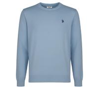 U.S. POLO ASSN. Herren Strickpullover - Rundhals, Logo-Stickerei, Baumwolle Hellblau / 2XL XXL Blau