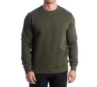 U.S. Polo Assn. Herren-Sweatshirt aus Fleece, Rundhalsausschnitt, US42187035, military green, L