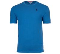U.S. POLO ASSN. Herren T-Shirt - Rundhals, Logo-Stickerei, Baumwolle S Blau