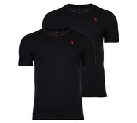 U.S. POLO ASSN. Herren T-Shirts, 2er Pack - V-Neck, Logo-Stickerei, Baumwolle Schwarz 2XL