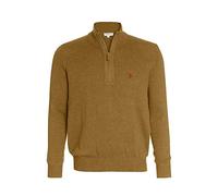 U.S. Polo Assn. Herren Troyer - Pullover mit Stehkragen - Eleganter Langarm Strickpullover - Pulli für Herbst/Winter/Frühling - Für Freizeit Business (L, Beige)