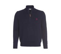 U.S. POLO ASSN. Herren Zip Troyer - Pullover mit Stehkragen - Eleganter Langarm Strickpullover in Navy M