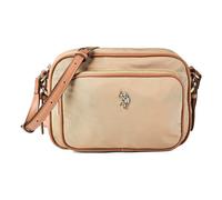 Schultertasche U.S. POLO ASSN. "HOUSTON CROSSBODY WITH POCKET BAG Damen", Damen, Gr. B/H/T: 9cm x 19cm onesize, beige, Polyester, Polyurethan, Taschen Schultertasche, Schultertasche Damen, kleine Hand