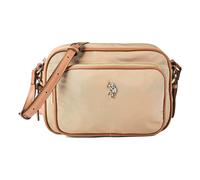 Schultertasche U.S. POLO ASSN. "HOUSTON CROSSBODY WITH POCKET BAG Damen", Damen, Gr. B/H/T: 9cm x 19cm onesize, beige, Polyester, Polyurethan, Taschen Schultertasche, Schultertasche Damen, kleine Hand