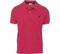 U.S. Polo Assn. Klassisches Poloshirt für Herren, Zwei-Knopf-Verschluss, Piqué-Poloshirt, Sommermode, Golfshirt, Himbeerrebe, L