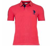 U.S. POLO ASSN. Herren Poloshirt - Kory, Basic, Piquet, Logo, Applikation, Cotton Rot 2XL