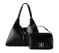 Tragetasche U.S. POLO ASSN. "MARGARET DOUBLE HANDLE BAG Damen", Damen, Gr. B/H/T: 16cm x 25cm onesize, schwarz, Polyurethan, Taschen, Tragetasche Damen, Shopper, Einkaufstasche, Fashion, Lifestyle, Sa