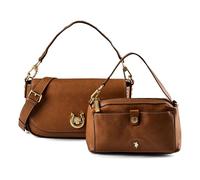 Schultertasche U.S. POLO ASSN. "MIDDLETON FLAP CROSSBODY BAG. Damen", Damen, Gr. B/H/T: 8cm x 16cm onesize, cognac, Polyurethan, Taschen Schultertasche, Schultertasche Damen, Abendtasche, Fashion, Lif