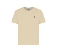 U.S. POLO ASSN. Herren T-Shirt - Rundhals, Logo-Stickerei, Baumwolle Beige 2XL
