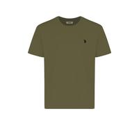 U.S. POLO ASSN. Herren T-Shirt - Rundhals, Logo-Stickerei, Baumwolle Grün M