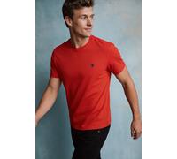 U.S. Polo Assn. Regular Fit T-Shirt Rundhals rot, Einfarbig