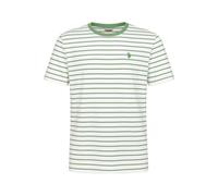 U.S. Polo Assn. Regular Fit T-Shirt Rundhals weiss/grün, Gestreift