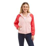 U.S. Polo Assn. Windbreaker mit Kapuze und Raglanärmeln für Damen, mit Paspelierung, Poly-Mesh-Futter, powder pink, L