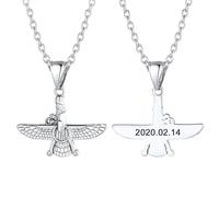 U7 Anhänger für Herren Kette mit Faravahar Anhänger Männer Halskette Edelstahl Zoroastrismus Kette Gravur Farohar Faravahar Forouhar Anhänger mit Rolokette Iranische Persische Modeschmuck für Frauen