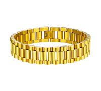 U7 Armbänder für Herren Armband Gold Edelstahl Klassische Gliederarmband 22cm/15mm Goldarmband Cuban Link Chain Bracelets Mens Wristband Armkette Armreif Armschmuck Modeschmuck für Valentinstag