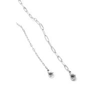 U7 Gliederkette Damen Edelstahlkette Büroklammer Halskette 3,4MM breit Layering Kette ohne Anhänger Mädchen Kette in Silber, 50cm