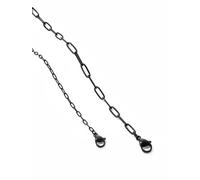U7 Gliederkette Damen Edelstahlkette Büroklammer Halskette 3,4MM breit Layering Kette ohne Anhänger Mädchen Kette in Schwarz, 45cm