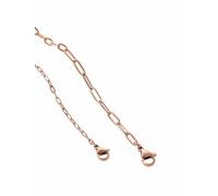 U7 Gliederkette Damen Edelstahlkette Büroklammer Halskette 3,4MM breit Layering Kette ohne Anhänger Mädchen Kette in Rosegold, 50cm