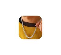 U7 Herren Halskette Edelstahl Kette Männer Schicke Panzerkette Miami Kubanisch Ketten 5mm Breit Halsreif Gliederkette Männer Schwer Glieder Link Chain Necklace Silber Metallkette Halsschmuck für Jung