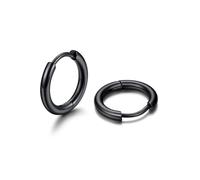 U7 Klein Huggie 14mm Hypoallergen Ohrringe Creolen Schwarz Damen Edelstahl Helix Knorpel Ohrringe Frauen Mädchen Ohrschmuck
