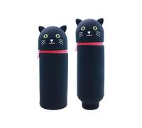 UATARU 2-in-1 Soft Silicone Case, Retractable Capacity, Kawaii Table Pen Holder Zipper Closure (F)
