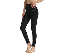 Ubestyle Damen-Badehose mit LSF 50+, hohe Taille, Schwimm-Leggings, Rashguard-Hose, Sonnenschutz, Schwarz, 3X-Groß