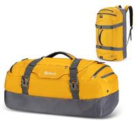 Ubon Large 65L Unisex Duffle Bag Männer und Frauen Weekender Taschen mit Laptop Storage Vented Wäscherei Schuhfach Kompression Riemen Reiseausrüstung für Wandern Camping Strand Ausflüge Gym Gelb 65L