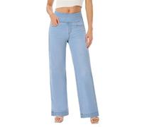 UCOOLYN Jeans Damen Weites Bein, Baggy Wide Leg Jeanshose Pull On High Waist Straight Damenjeans Gerades Loose Fit Hoch Taillierte Trendige Denim-Hose Pants,Hellblau