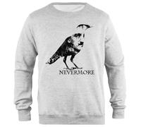 Udaytee Edgar Allan Poe Rabe Nevermore Graues Unisex-Sweatshirt Mit Schlichter Passform Simple-Fit Pullover Grey Unisex Sweatshirt