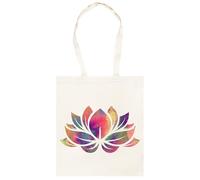 Udaytee Lotus Beigefarbene Unisex-Einkaufstasche Aus Baumwolle Cotton Unisex Totebag Shopping
