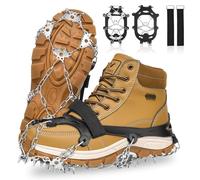 Udbrud Steigeisen für Bergschuhe, 1 Paar Anti Rutsch Schuhspikes Spikes für Schuhe mit 24 Zähne Winter Grödel für Schuhe Edelstahl rutschfeste Eisspikes für Wandern Trail Trekking Winter Outdoor (L)