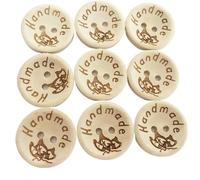 UDHSNJZG KnöPfe 50/100 Stücke Holzknöpfe Kleidung Dekoration Hochzeit Dekor Handgemachte Brief Liebe DIY Handwerk Scrapbooking For Nähzubehör(50pcs C,20 mm)