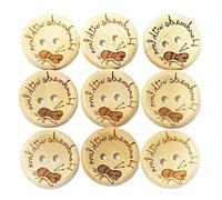UDHSNJZG KnöPfe 50/100 Stücke Holzknöpfe Kleidung Dekoration Hochzeit Dekor Handgemachte Brief Liebe DIY Handwerk Scrapbooking For Nähzubehör(50pcs E,15 mm)