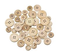 UDHSNJZG KnöPfe Holzknöpfe, Naturfarbe, rund, 4 Löcher, Knöpfe for Nähen, for Zuhause, DIY, Nähzubehör, 15/20/25 mm, 50 Stück(MIXED)