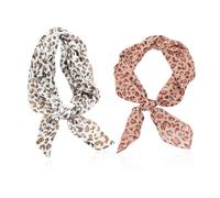 UDNFHL 2 Stücke Aus Leopardenmuster, Weicher Chiffon-Schal, Kleidungszubehör, Tragbares Accessoires, Retro-Nackenschal.