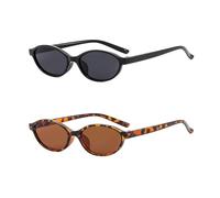 UDNFHL 2 Stücke Ovaler Gläser, Retro -Sonnenbrille, Sonnenschutzmittel Im Freien, Modische Und Personalisierte Sonnenbrillen, Kleidungszubehör.