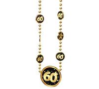 Udo Schmidt GmbH & Co Kette 60" Schwarz/Gold zum 60.Geburtstag Dekoration Party Geschenk Halskette