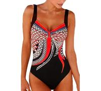 UDYSNGWMC Bikini Badeanzug Damen Damen Grafik Bedruckt Retro Rückenfrei Sexy Mode Bademode Sling Badebekleidung XL Rot